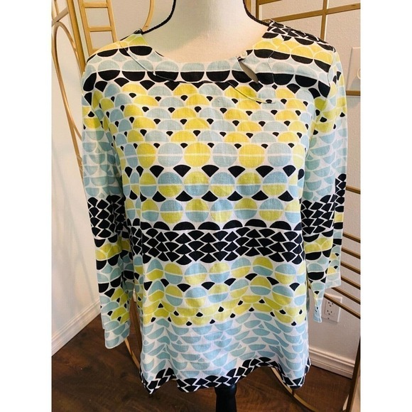 WOMEN Loose Shirt  Medium Size Linen Summer beach Casual  M - Picture 2 of 9